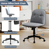 Armless Home Office Desk Chair with Adjustable Height and Smooth Rolling Wheels-Grey