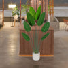 Artificial Banana Leaf Tree with 8 Fabric Banana Leaves and Stable Cement-filled Pot Set of 2
