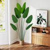 Artificial Banana Leaf Tree with 8 Fabric Banana Leaves and Stable Cement-filled Pot Set of 2