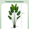 Artificial Banana Leaf Tree with 8 Fabric Banana Leaves and Stable Cement-filled Pot Set of 2