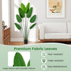Artificial Banana Leaf Tree with 8 Fabric Banana Leaves and Stable Cement-filled Pot Set of 2