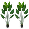 1.9 M Artificial Banana Leaf Tree with 8 Fabric Banana Leaves and Stable Cement-filled Pot