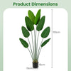 1.9 M Artificial Banana Leaf Tree with 8 Fabric Banana Leaves and Stable Cement-filled Pot