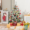 Pre-Lit Snow Flocked Christmas Tree with Warm-White LED Lights-4.5 ft