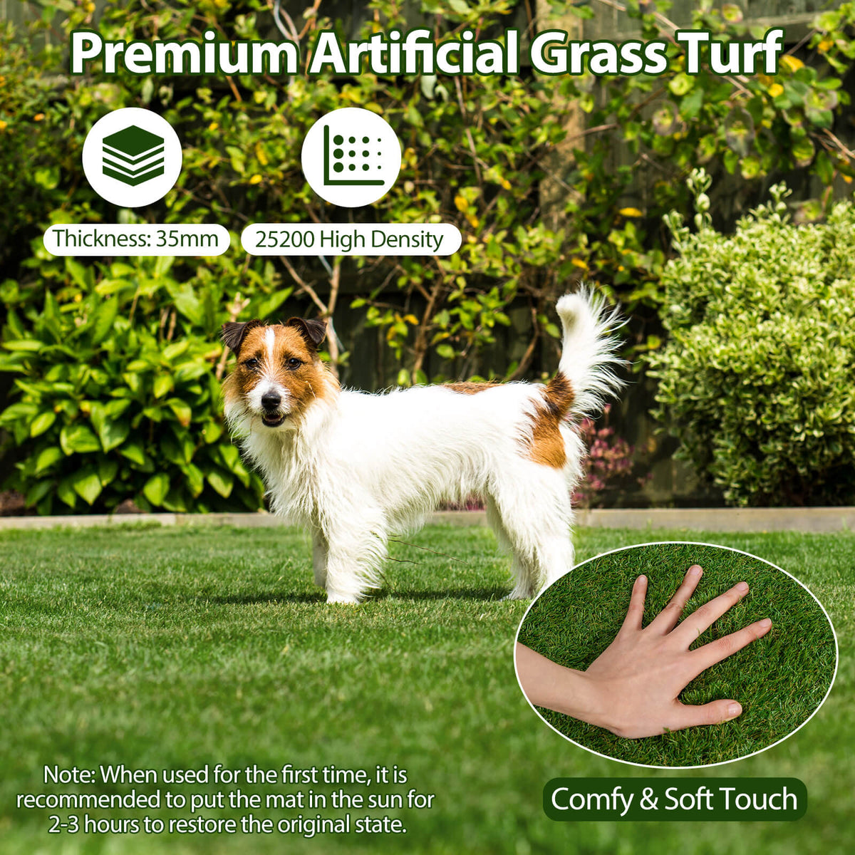 Artificial Grass Turf Dog Grass Mat Potty Training Rug with Drainage Holes-S