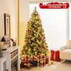 6.5 FT Artificial Xmas Tree with 909 PVC Branch Tips and 420 Warm White LED Lights