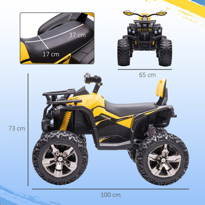 HOMCOM 12V Quad Bike ATV with LED Lights in Yellow