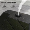 Outsunny Umbrella Weights for Cantilever Parasols, Set of 4 Heavy Duty Parasol Base Stand Weights, 80kg Sand or 60kg Water Filled, Black