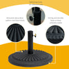 Outsunny 14kg Round Cement Parasol Base Umbrella Weight Stand Holder Fits Î¦35mm,Î¦38mm,Î¦48mm Pole for Patio Outdoor Garden - Black