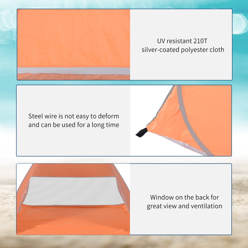 Outsunny 2 Person Pop Up UV Shelter Shade in Orange