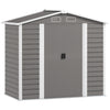 Outsunny 7 x 4ft Garden Shed, Easy to Assemble, Upgraded Galvanised Steel Frame with Foundation Kit, Double Doors with Lock, Outdoor Metal Shed with Vents and Gloves, Garden Storage Shed, Light Grey