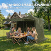 Outsunny Pop Up Gazebo Waterproof Instant Shelter with Awning Mesh Windows for Camping Patio 2 x 2 m, Army Green