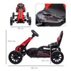 HOMCOM Kids Pedal Go Kart, with Adjustable Seat, EVA Wheels, Seat, Handbrake - Red