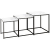 HOMCOM Three Nest of Tables, Marble Effect Finish