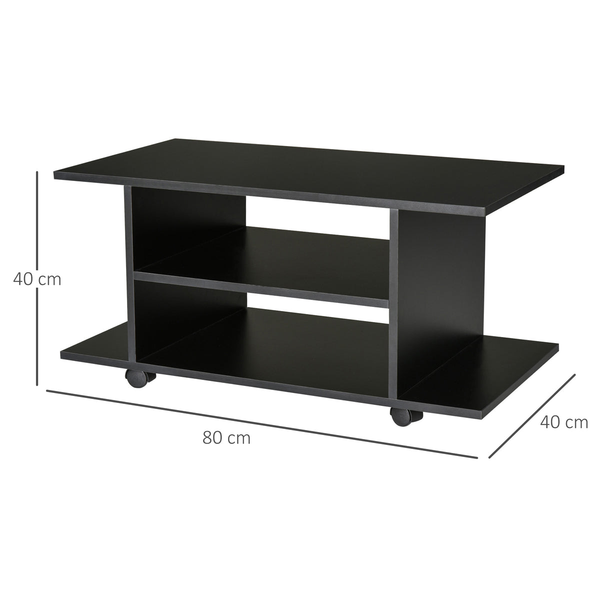 HOMCOM Modern TV Cabinet Stand in Black