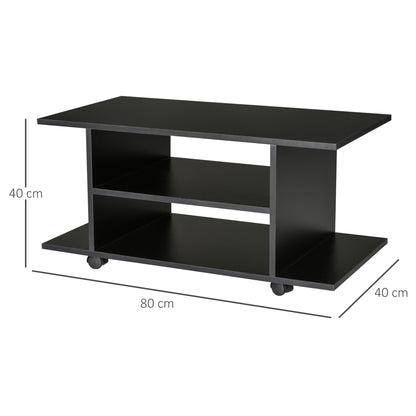 HOMCOM Modern TV Cabinet Stand in Black