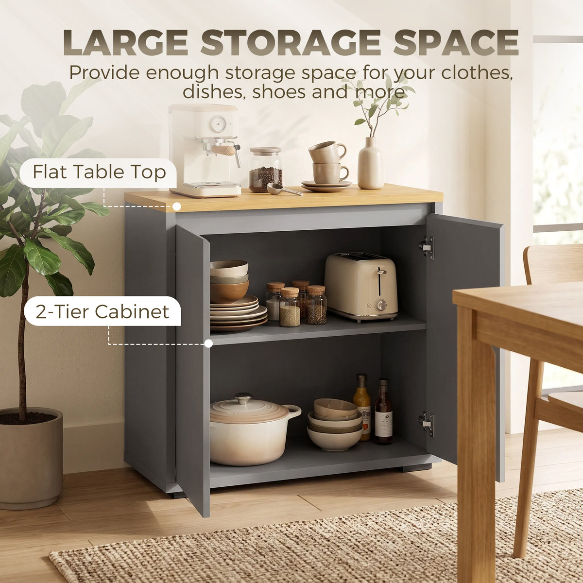 HOMCOM Kitchen Sideboard in Grey