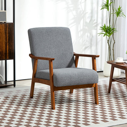 HOMCOM Armchair with Wide Seat in Grey