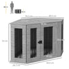 PawHut 2 in 1 Dog Crate Furniture Side Table, with Cushion, 104 x 55 x 63cm - Grey