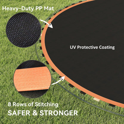 SPORTNOW Trampoline Replacement Mat with Spring Pull Tool, 54 V-Hooks, for 10ft Trampoline using 14cm Springs, Orange