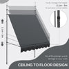 Outsunny 2 x 1.2m Manual Retractable Awning - Grey