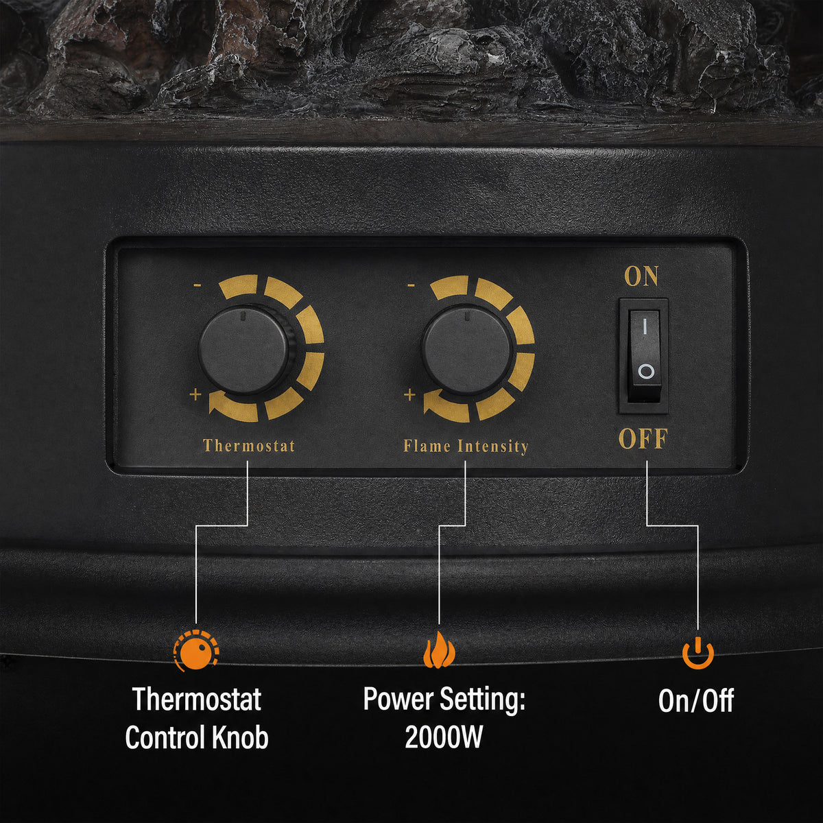 HOMCOM Electric Fireplace Stove in Black