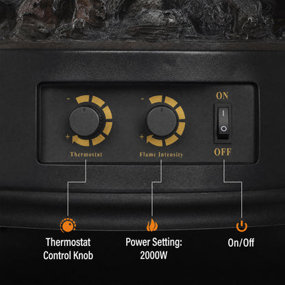 HOMCOM Electric Fireplace Stove in Black