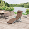 Outsunny Sun Lounger Steel Frame Outdoor Folding Chaise Texteline Lounge Chair Recliner with Headrest & 7 Levels Adjustable Backrest, Brown