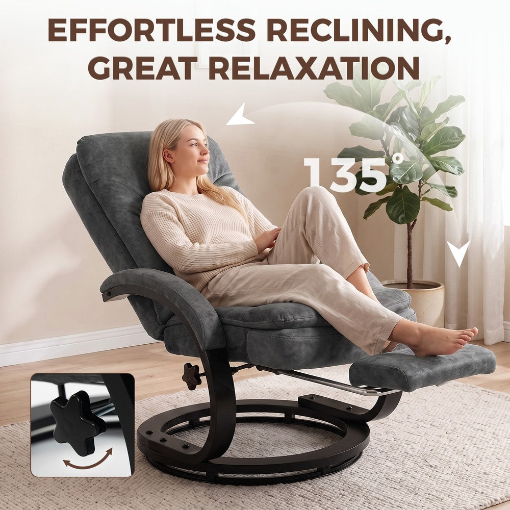 HOMCOM Swivel Recliner Chair in Dark Grey