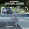 Outsunny Plastic Sun Lounger, 4-Position Adjustable Reclining Garden Lounger Sunbed for Patio, Beach, Terrace, Dark Grey