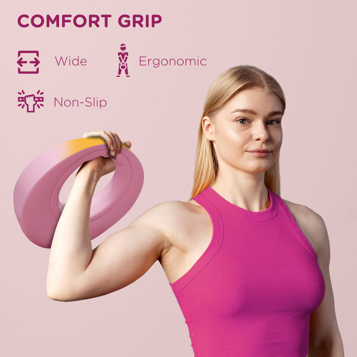 SPORTNOW 12kg Kettlebell in Pink