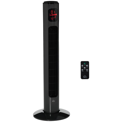 HOMCOM 38'' Freestanding Tower Fan in Dark Grey