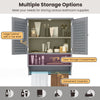 Bathroom Wall Cabinet with 2 Doors and 3-Position Adjustable Shelf-Grey