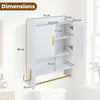 Bathroom Wall Cabinet with Open Shelves and Adjustable Shelf-White