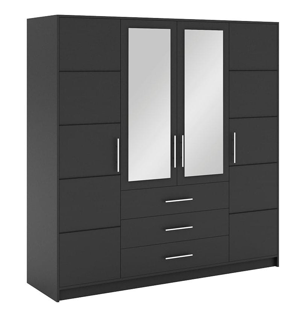 Bali D4 Hinged Door Wardrobe with Mirror 196cm (BALI-D4)