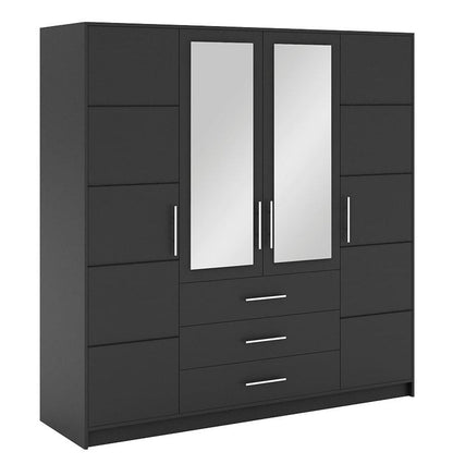 Bali D4 Hinged Door Wardrobe with Mirror 196cm (BALI-D4)
