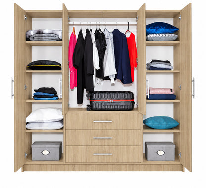 Bali D4 Hinged Door Wardrobe with Mirror 196cm (BALI-D4)