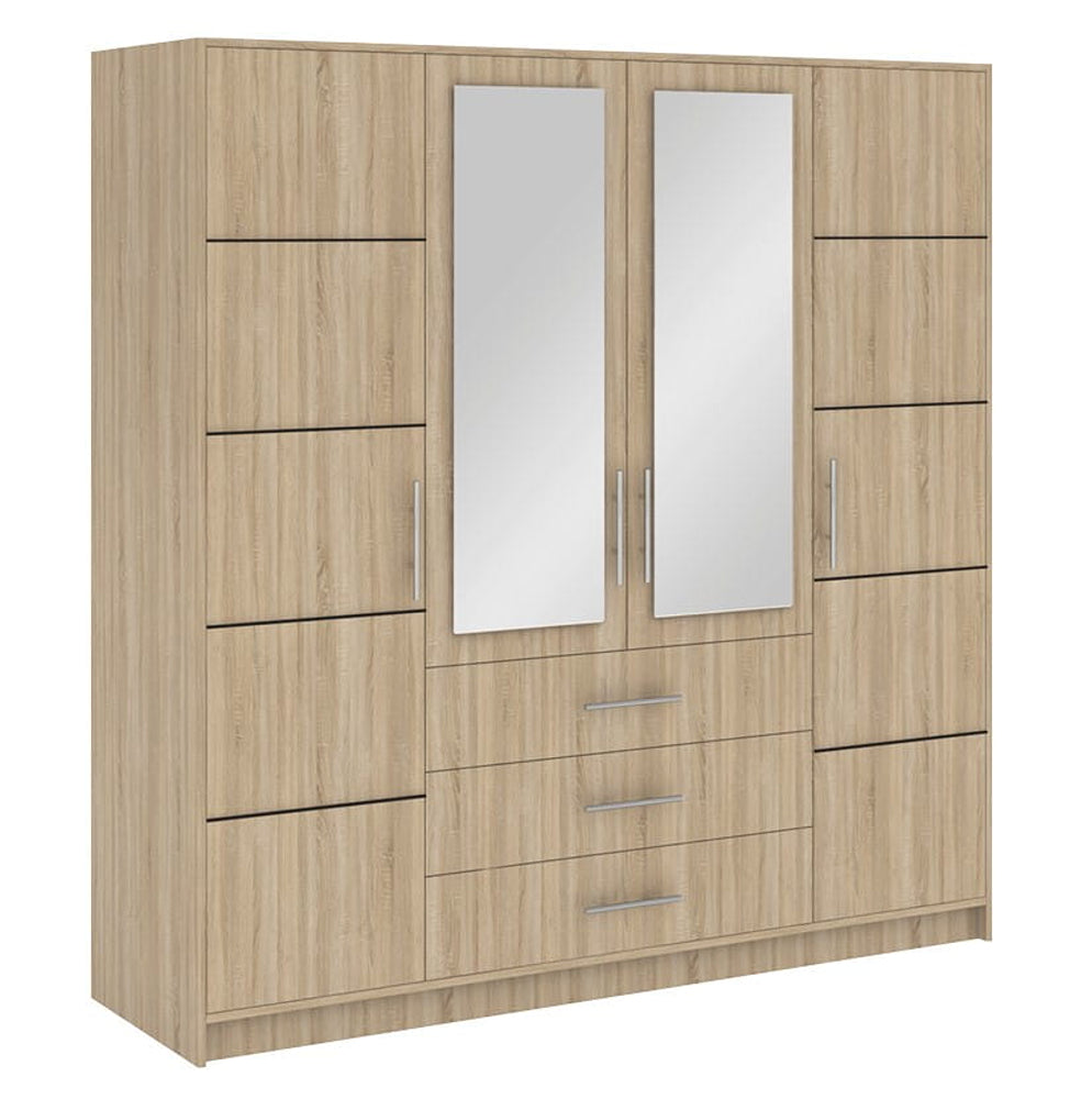 Bali D4 Hinged Door Wardrobe with Mirror 196cm (BALI-D4)