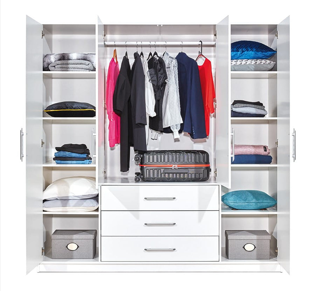 Bali D4 Hinged Door Wardrobe with Mirror 196cm (BALI-D4)