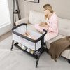 Baby Bedside Crib with Mattress for Birth to 9kg-Grey