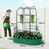 Outsunny Galvanised Raised Garden Bed with Arched Trellis, 5 x 3 x 6ft Metal Raised Bed for Garden with Open Bottom, Green