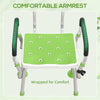 HOMCOM EVA Padded Shower Chair for the Elderly and Disabled, Height Adjustable Shower Stool with Back and Arms, 4 Suction Foot Pads, Green