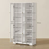 HOMCOM Multi-Storage Kitchen Cabinet, with Glass Doors - White Wood-Effect