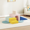 AIYAPLAY 8-Piece Foam Play Blocks for Kids, Soft Motor Skill Blocks with Washable Velvet Covers, Indoor Climbing Set, Multicolor