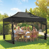 Outsunny 3 x 4.5 m Pop Up Gazebo with Mesh Nettings, UPF50+ Heavy Duty Outdoor Garden Party Tent Marquee, Black