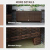 Outsunny PE Rattan Garden Coffee Table with Glass Table Top - Brown