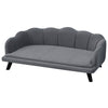 PawHut Dog Sofa, Pet Couch Bed for Medium, Large Dogs, with Legs, Cushion - Grey