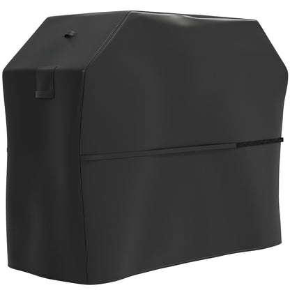 Outsunny BBQ Cover for Rectangular Gas Grill, 600D UPF30+ Oxford Fabric Barbecue Cover for Waterproof Protection Rip-Proof, with Windproof Hook and Loop Fasteners, Vents, 147 x 61 x 122 cm, Black