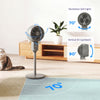 HOMCOM Air Circulator Fan Pedestal Cooling Fan with 3 Speed and Carry Handle, 9 Inch, Grey