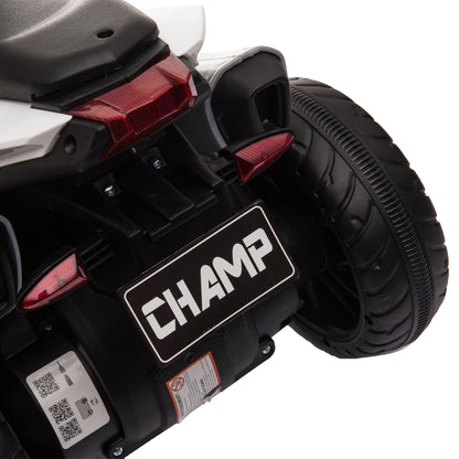 HOMCOM Kids Electric Motorcycle Ride-On Toy, with Three Wheels, Music, Horn, Lights